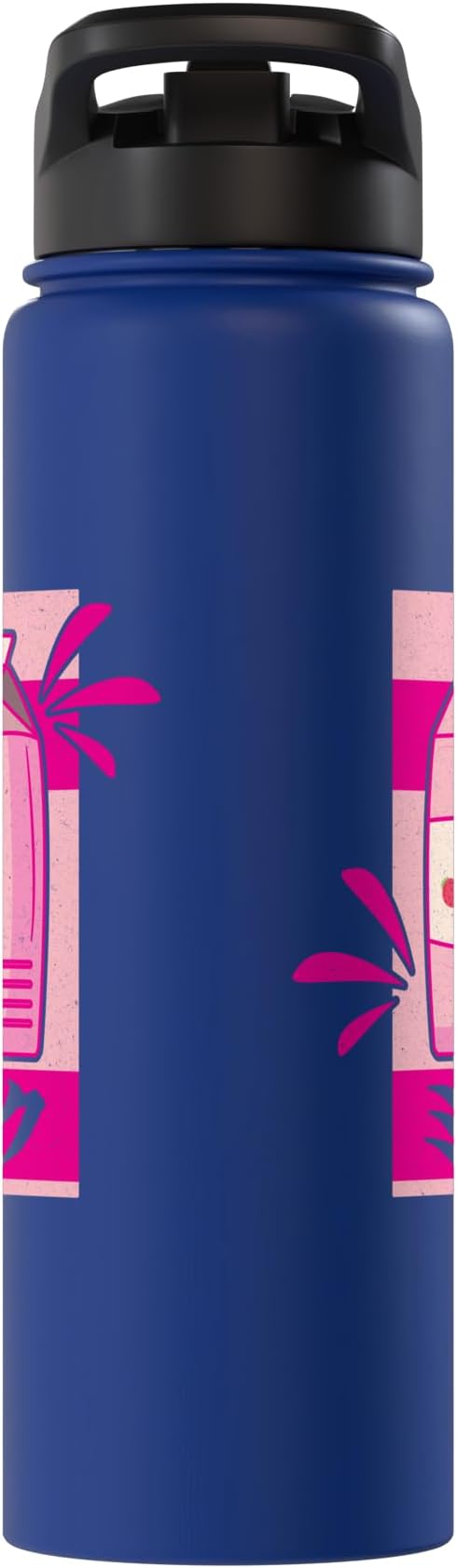 Kawaii Japanese Pink Retro 90s Strawberry Milk Carton Stainless Steel Insulated Water Bottle
