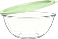 4.7 Qt Extra Large Glass Mixing Bowls, Clear Glass Bowl with Lid, Big Salad Bowl for Salad Fruit Bread Storage (4.7qt)