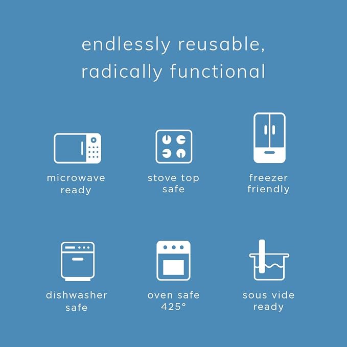 Stasher Reusable Silicone Storage Bags, Food Storage Containers, Microwave and Dishwasher Safe, Leak-free, Stand Up - Mid (Clear) and Mega (Aqua)