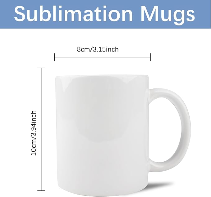 48 PACK 11 oz sublimation mugs with boxes blank bulk products coffee cup with handle tazas para 11oz ounce white sublimation coffee cups (WHITE, 11OZ-48PCS)