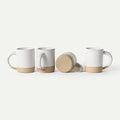 MORA Medium Mugs Set of 4, 16oz Ceramic Pottery Latte Mugs/Coffee Cups - Microwave and Dishwasher Safe - Oat