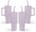 AGH 40 oz Sublimation Tumbler with Handle 4-Pack Stainless Steel Insulated Tumblers Blanks Water Bottle Travel Cups Matte Purple