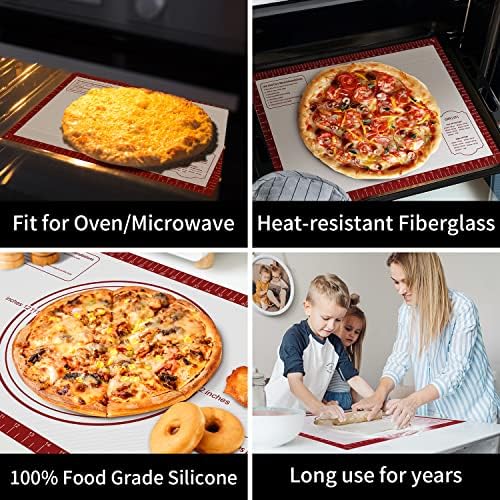 4Pack Oven Liners Teflon Oven Mat + Pastry Mat for Rolling Dough