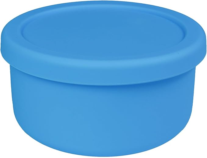 24fl oz (700ml) Silicone Food Storage Containers,Round Bowls with Lids - Meal Prep Containers for Kitchen Serving, Salad & Lunch - Airtight, Microwave/Fridge/Dishwasher Safe, BPA-Free (Ocean blue)