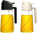 Oil Sprayer, 2-in-1 Sprayer Pourer Oil Empty Bottle Plastic Container Dispenser Vaporizer Kitchen Barbecue Camping Cooking Utensils,for Kitchen, Air Fryer(Black White)