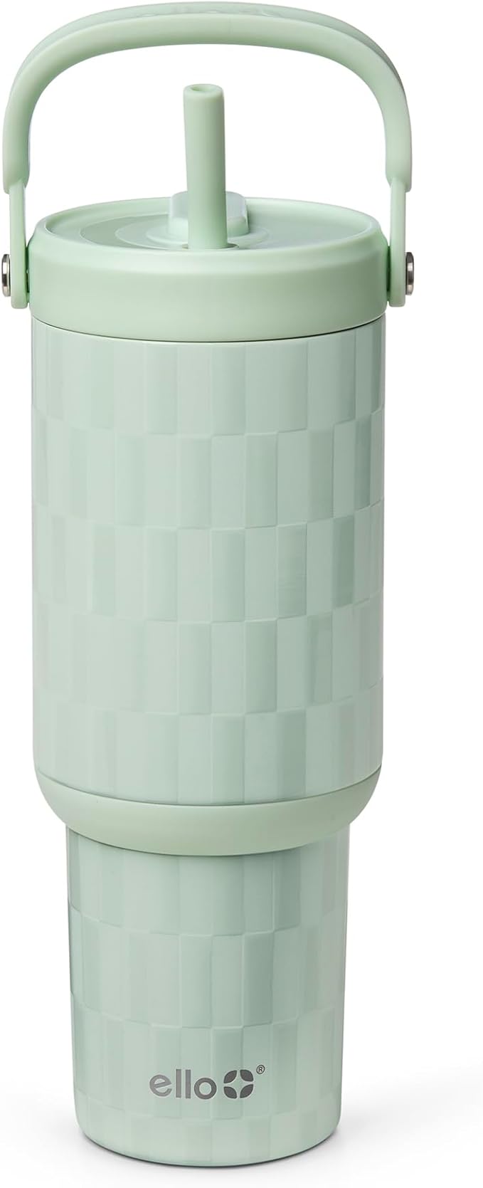 Ello Oasis Go+ 26oz Tumbler with Top Handle and Retracting Straw | Reusable Insulated Stainless Steel Cup, 100% Leakproof Water Bottle, 24 Hours Cold, Cup Holder Friendly For Travel | Jadeglow