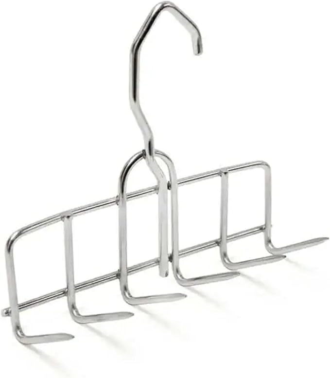 The Sausage Maker® Bacon Hanger 6-Prong Meat Hooks SUS304 Stainless Steel, Heavy Duty Butcher’s Hook Accessories for Meat Smoking, Processing, Drying, Grilling, BBQ, 6.5” W x 5.8” H