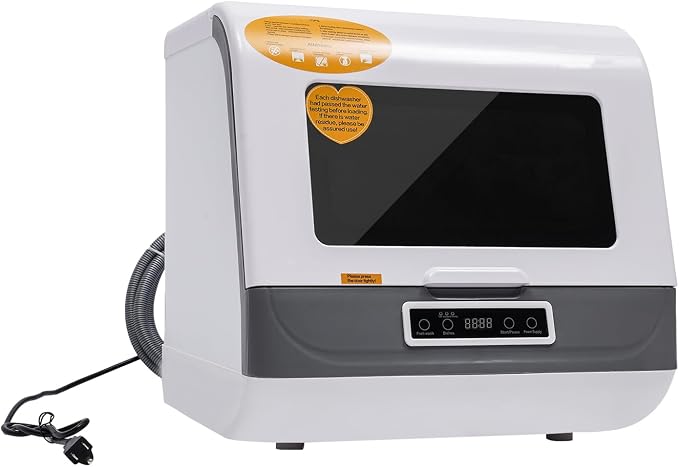 Portable Dishwasher,800W Countertop Stainless Steel Mini Dishwasher With 3 Washing Programs,110v Multi-Functional Large Capacity Dishwasher For Apartments,Dorms, Kitchens,Campers/Rvs