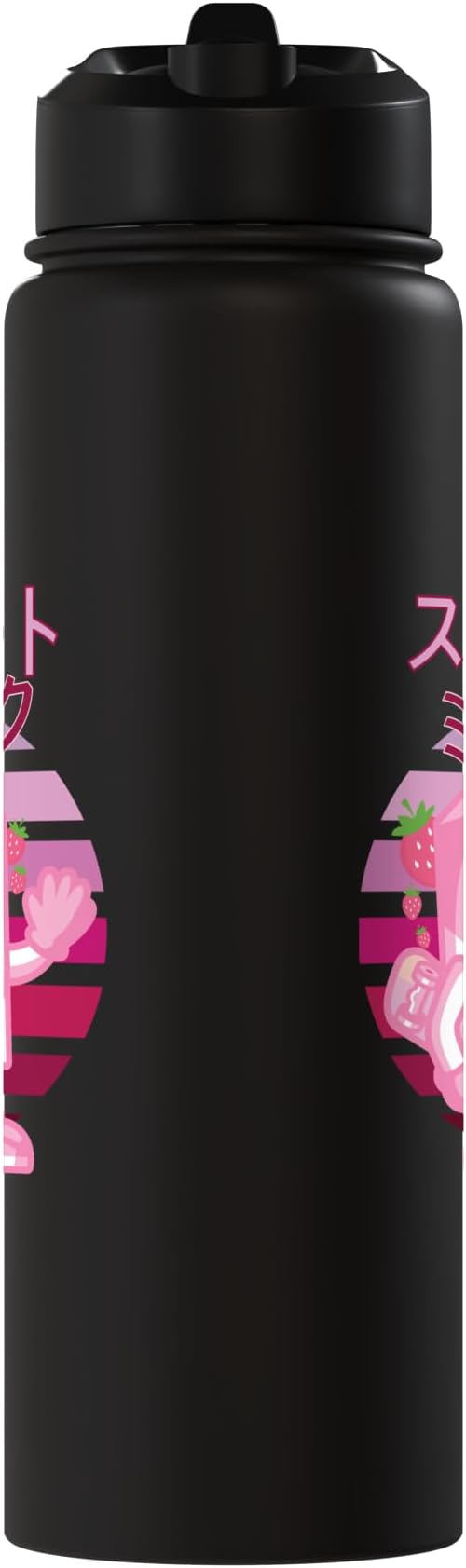 Retro 90s Japanese Skateboarding Strawberry Milkshake Carton Stainless Steel Insulated Water Bottle
