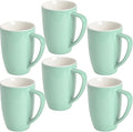 homEdge Porcelain Mug Set, 16 Ounces Cup for Tea, Latte, Mocha, Hot Chocolate, Set of 6, Turquoise