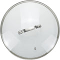 12 Inch Clear Glass Pot Lid for Frying Pan Replacement Cover Can Withstand 356°F (180℃) with Stainless Steel Arch Bridge Handle,Matte Silver
