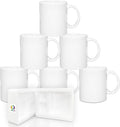 MR.R Set of 6 Sublimation Blanks Dishwasher White Ceramic Coffee Mugs 11oz Blank Ceramic Classic Drinking Cup Mug For Milk Tea Cola Water