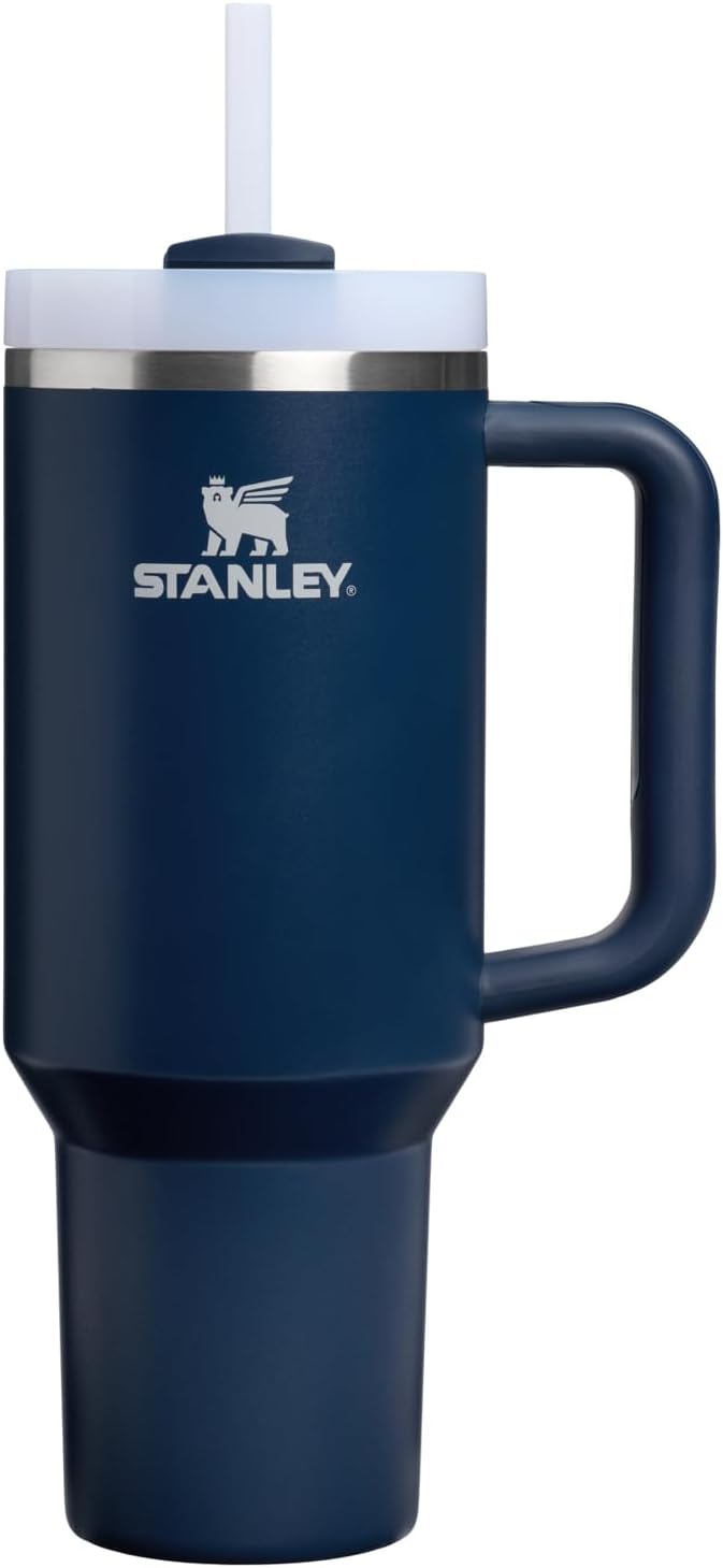 STANLEY Quencher H2.0 Tumbler with Handle and Straw 40 oz | Flowstate 3-Position Lid | Cup Holder Compatible for Travel | Insulated Stainless Steel Cup | BPA-Free | Dark Navy