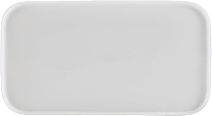 Mikasa Samantha Rectangular Bone China Lightweight Chip Resisant Serving Tray, 15.85 Inch, White