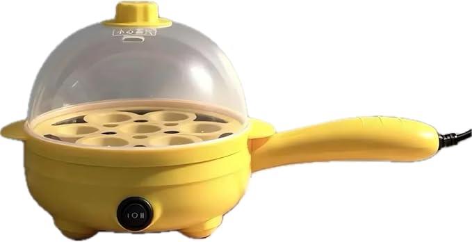 Boiled Egg Cooker 450W,Hard Boiled Eggs Cooker Electric 7 Egg Capacity,Plastic,Auto Power Off with Measuring Cup,Compact,Easy for Kitchen,Travel,Yellow (Yellow)