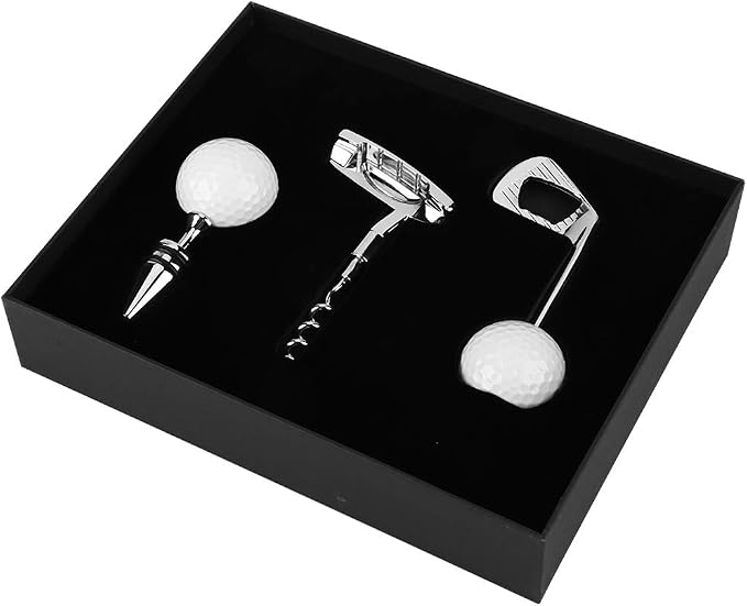 Bottle Opener Wine Stopper Set, Shaped Corkscrew Wine Opener, Wine Beer Openers, Champagne Stoppers for Bar Wedding Celebration, Gift Sets for Golfer Enthusiast