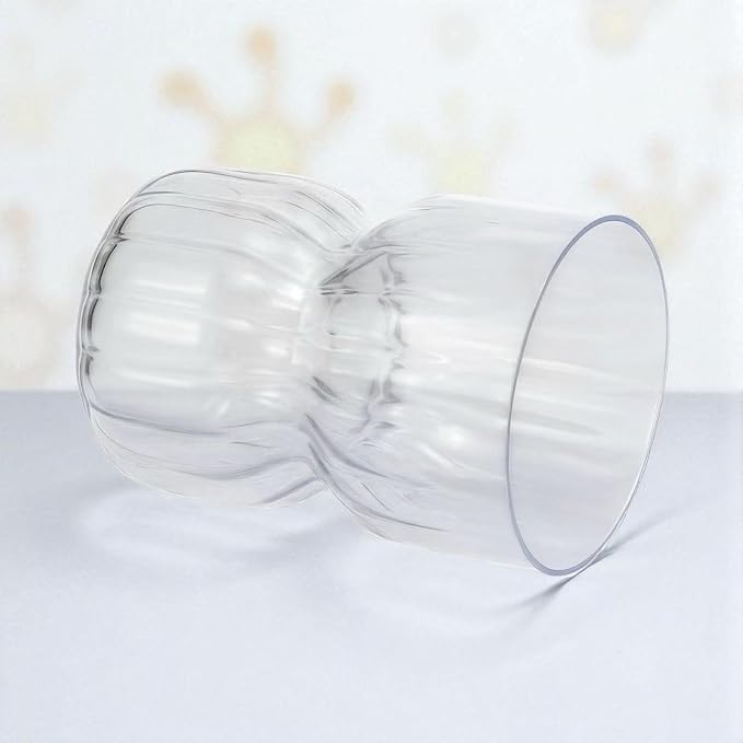 Oojami 40 Pack Disposable Wine Glasses 12 oz Stemless Plastic Cups - Shatterproof BPA-Free Reusable Recyclable Ribbed Wine Cups for Cocktail Champagne Whiskey - Unbreakable Wedding Party Birthday