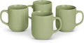 Amazon Basics Glazed Stoneware Coffee and Tea Mugs, Ceramic 4-Piece Set, 16 oz, Microwave, Freezer and Dishwasher-Safe, Stain-Resistant, Olive