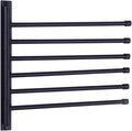 GERZWY Bathroom Swing Arm Towel Bars Wall Mount Bath Towel Rack with 6 Arms Hanger Towel Holder Organizer SUS 304 Stainless Steel Matte Black HYG06-BK