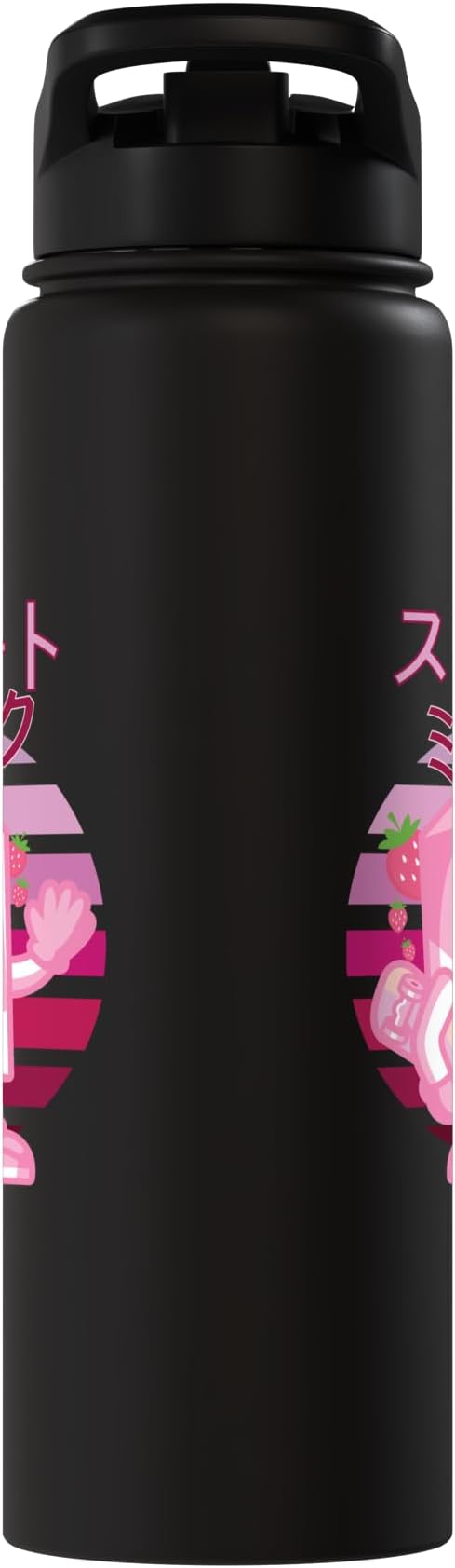 Retro 90s Japanese Skateboarding Strawberry Milkshake Carton Stainless Steel Insulated Water Bottle