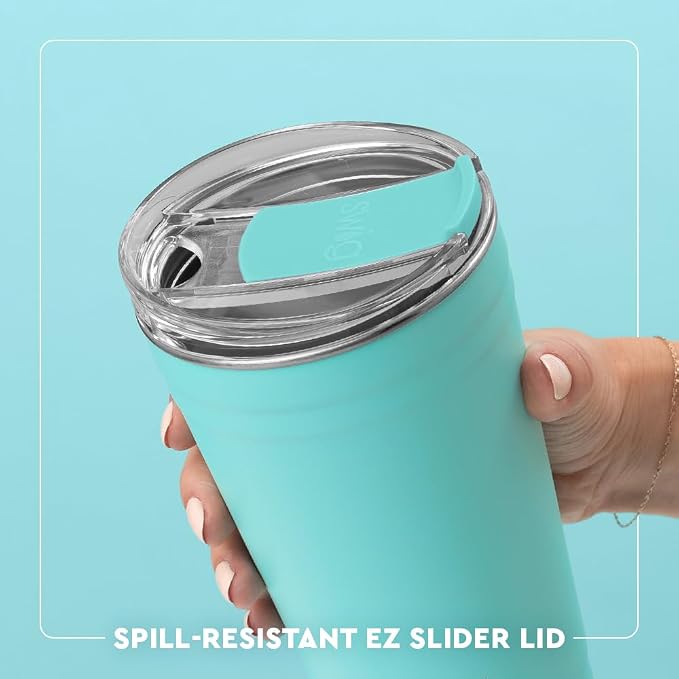 Swig Life 24oz Party Cup, Stackable Insulated Travel Coffee Tumbler with EZ Slider Lid, Cup Holder Friendly, Stainless Steel 24 oz Tumbler, Reusable Coffee Mug (Tutti Frutti)