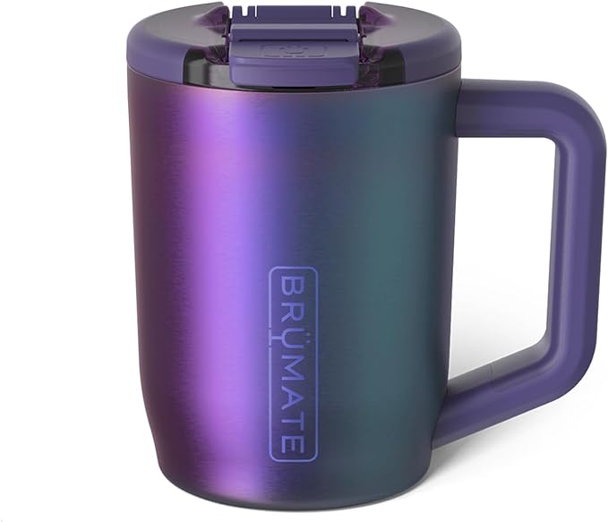 BrüMate Müv - 15oz 100% Leak Proof Insulated Coffee Mug with Handle & Lid - Stainless Steel Coffee Travel Mug - Double Walled Coffee Cup (Dark Aura)