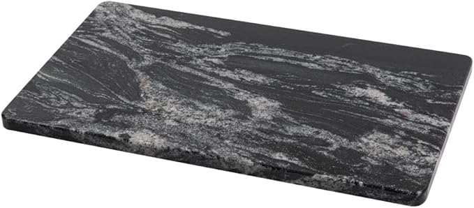 Black Marble Cutting Board for Kitchen, 12x20 Inch Marble Slab Pastry Board With Non-Slip Feet for Baking, Cheese, Charcuterie, Chocolate – Serving Tray Gift