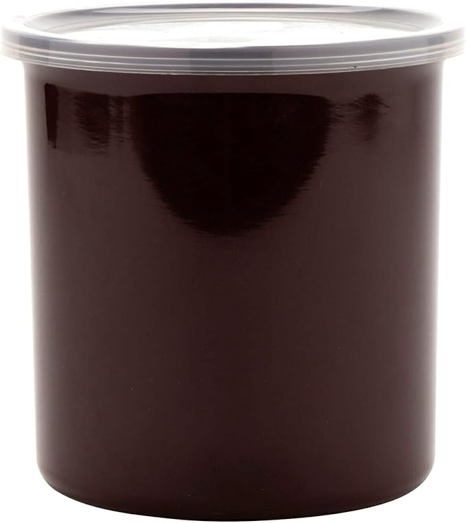G.E.T. CR-0120-RB-EC Round Food Storage Crock w/ Lid, 1.2 Quart, Reddish Brown (Set of 4)
