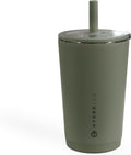 HydroJug Everyday Tumbler 14 oz, Ceramic-Lined Straw Cup, Courtyard