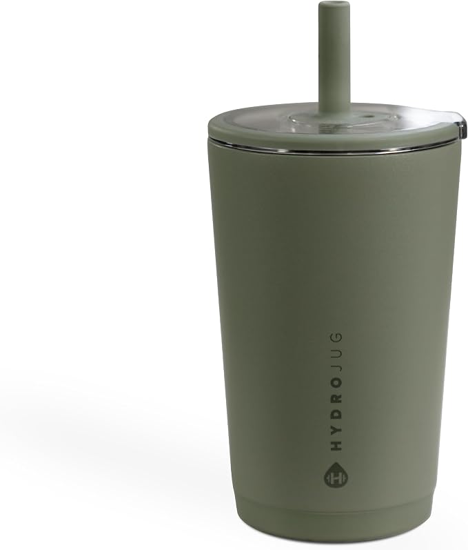 HydroJug Everyday Tumbler 14 oz, Ceramic-Lined Straw Cup, Courtyard