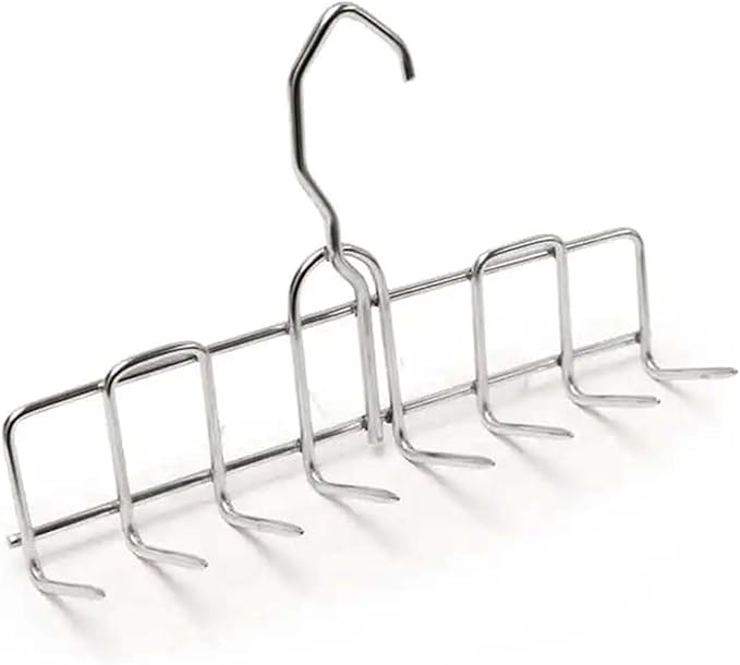 The Sausage Maker® Bacon Hanger 8-Prong Meat Hooks SUS304 Stainless Steel, Heavy Duty Butcher’s Hook Accessories for Meat Smoking, Processing, Drying, Grilling, BBQ, 9” W x 5.8” H