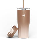 CHEERFUL GOAT Ceramic Lined Coffee Travel Mug – Stainless Steel Travel Coffee Tumbler with Ceramic Liner, with lid, 21 OZ Cup for Hot and Cold Water Coffee at Home, Office, or On the Go (Latte Ombre)