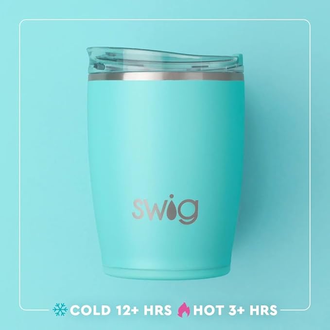 Swig Life 12oz Insulated Tumbler, Travel Coffee Tumbler with Lid, Cup Holder Friendly Travel Coffee Mug, Stainless Steel, 12 oz Reusable Insulated Coffee Mug (Saturdays in Columbia SC)