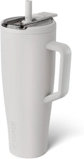 BrüMate Era Flip 40oz Tumbler with 100% Leakproof Covered Straw Lid | Hygienic Covered Straw | Insulated Stainless Steel Water Bottle with Handle | Cup Holder Friendly | BPA-Free (Dune)