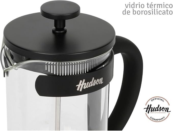 HUDSON French Press Coffee and Tea Maker, 6 cups, black