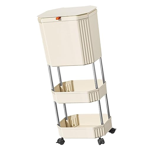 Renter Friendly Trash Bin Storage Shelf Organizers Not Need Drilling Compactly Kitchen Storage Easy Cleaning Garbage Bin Kitchen Trash Can Shelf