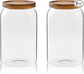 Sweejar Large Glass Candy Jars with Wooden Lids, 1 Gallon Glass Jar with Lid, Sugar/Flour Storage Containers, Big Glass Canisters with Airtight Lid