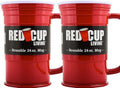 Red Cup Living 24Oz Party Mug Glass Tumbler- Reusable Unbreakable st patricks day accessories & spring break essentials Drinkware, Big Grip Tumbler,Root Beer Float Glasses - Pack of 2