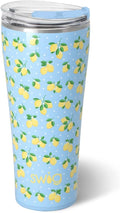 Swig Life 32oz Insulated Tumbler, Travel Coffee Tumbler with Lid, Cup Holder Friendly Travel Coffee Mug, Stainless Steel, 32 oz, Reusable Insulated Mug with Lid (Lemon Meringue)