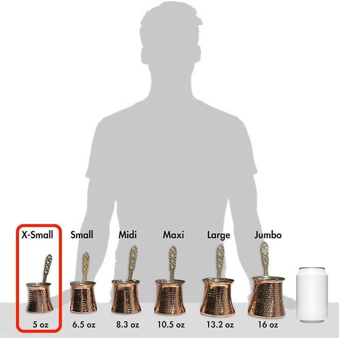 Hakan Turkish Coffee Pot | Stove Top Water Boiler, Coffee Maker, Butter, Chocolate & Milk Warmer | Even and Quick Heat with Handcrafted Copper Material | Coffee Gifts Idea, 5 Oz (150 cc)
