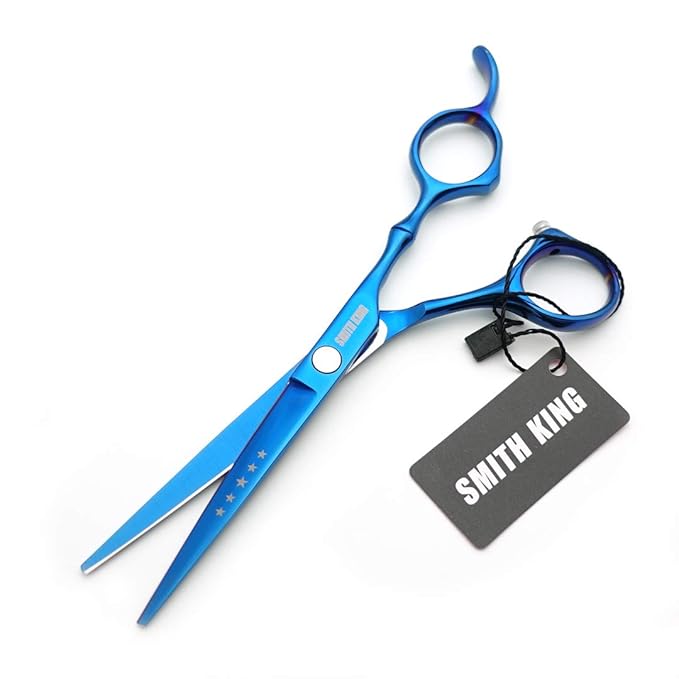 6.0 Inches Hair Cutting Scissors Set with Combs Lether Scissors Case,Hair cutting shears Hair Thinning shears For Personal and Professional (Blue)