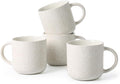 MONITO 12 OZ Coffee Mugs Set of 4, Modern Ceramic Coffee Mugs Set with handle for Tea/Latte/Cappuccino/Milk/Cocoa.White.