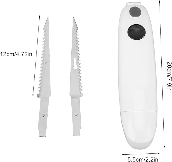 Electric Steak Knife,Cordless Battery Powered Turkey Carving Knife Stainless Steel Serrated Steak Knives Electric Fillet Knife for Carving Meats Poultry Bread