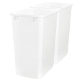 Rev-A-Shelf 2-Pack 35 Quart Polymer Replacement Trash Bin, Recycle Waste Garbage Container for Kitchen Cabinet Pullouts, White, RV-35-11-2 - Large Plastic Bins for Home and Office