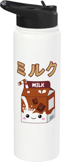 Cute Kawaii Chocolate Milk Japanese Anime Otaku Milkshake Stainless Steel Insulated Water Bottle