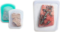 Stasher Reusable Silicone Storage Bags, Food Storage Containers, Microwave and Dishwasher Safe, Leak-free, Pocket 2-Pack + 1/2 Gallon Bag