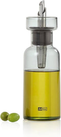 AdHoc AromaPour Oil & Vinegar Dispenser - Reusable, No-Drip Glass Container with Stainless Steel Filter - Dishwasher Safe - 4 oz