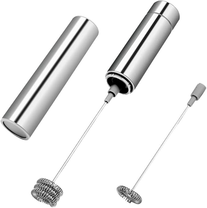 for Electric Milk Frother Handheld Milk Foamer,Stainless Steel Whisk Coffee Latte Cappuccino Foam Maker for Lattes and Hot Chocolates