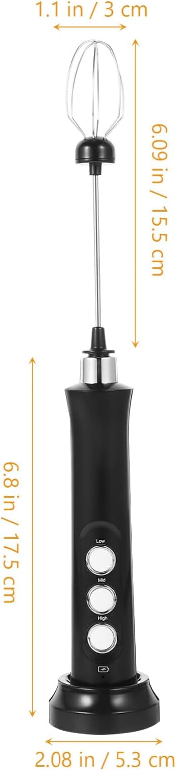 UPKOCH Rechargeable Mini Electric Milk Frother Handheld Coffee Stirrer Portable Egg Beater Battery-powered Milk Whisk Frother Wand