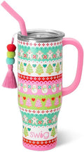 Swig Life 30oz Mega Mug, 30oz Tumbler with Handle and Straw, Large Insulated Tumblers, Cup Holder Friendly Travel Mug, Stainless Steel 30 oz Tumbler, Reusable Insulated Water Bottle (Cookie Jar)